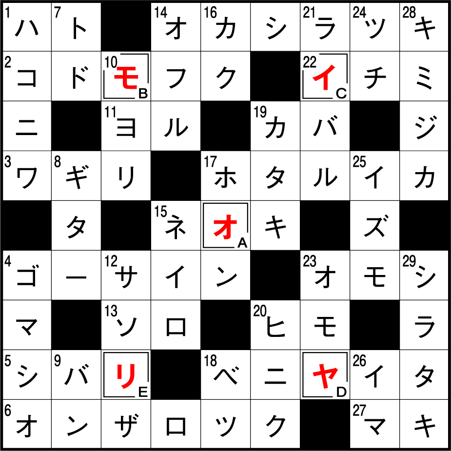 前回のパズルの答え